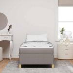 Casa si Gradina - Mobilier - Paturi si accesorii - Paturi - Pat cu arcuri Altele Taupe si alb 90 x 190 cm tesatura - Infinity.ro