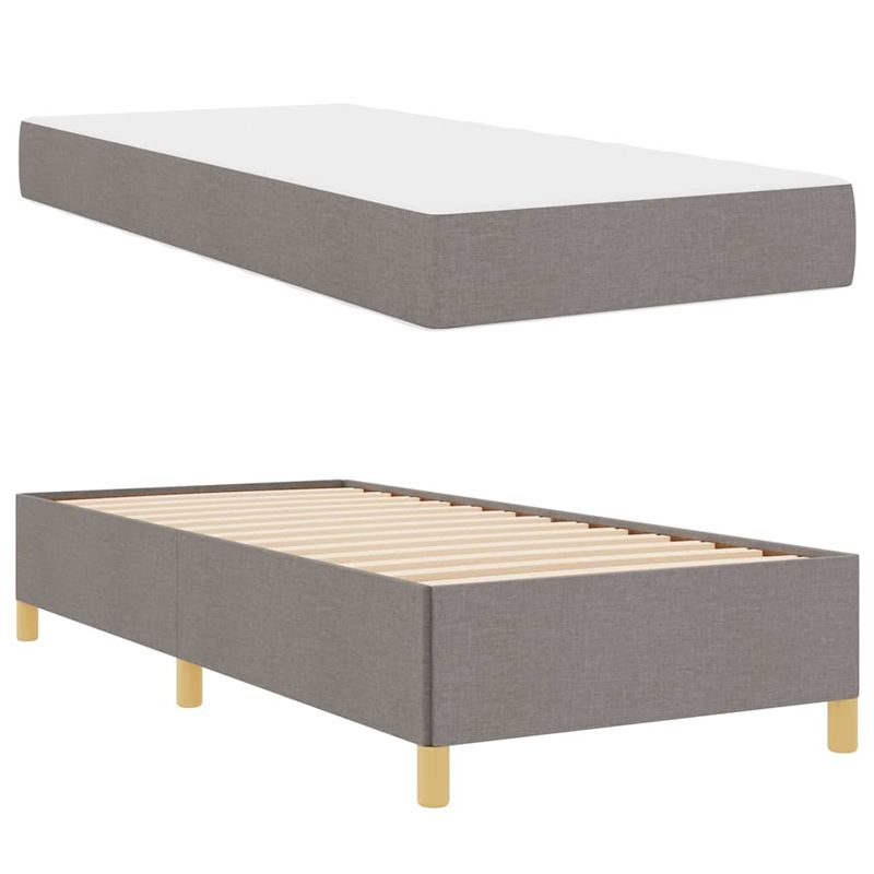 Casa si Gradina - Mobilier - Paturi si accesorii - Paturi - Pat cu arcuri Altele Taupe si alb 90 x 190 cm tesatura - Infinity.ro