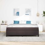 Casa si Gradina - Mobilier - Paturi si accesorii - Paturi - Pat cu arcuri Maro 180 x 200 cm Tesatura, Lemn Ingineresc - Infinity.ro