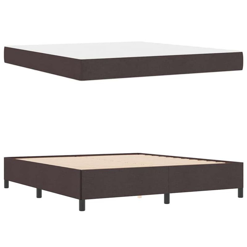 Casa si Gradina - Mobilier - Paturi si accesorii - Paturi - Pat cu arcuri Maro 180 x 200 cm Tesatura, Lemn Ingineresc - Infinity.ro