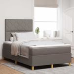 Casa si Gradina - Mobilier - Paturi si accesorii - Paturi - Pat cu suport de arcuri cu saltea si LED taupe 120x190 cm tesatura - Infinity.ro