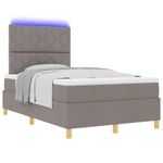 Casa si Gradina - Mobilier - Paturi si accesorii - Paturi - Pat cu suport de arcuri cu saltea si LED taupe 120x190 cm tesatura - Infinity.ro