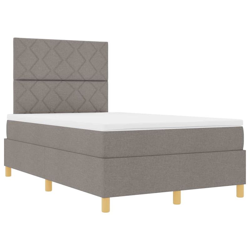 Casa si Gradina - Mobilier - Paturi si accesorii - Paturi - Pat cu suport de arcuri cu saltea si LED taupe 120x190 cm tesatura - Infinity.ro