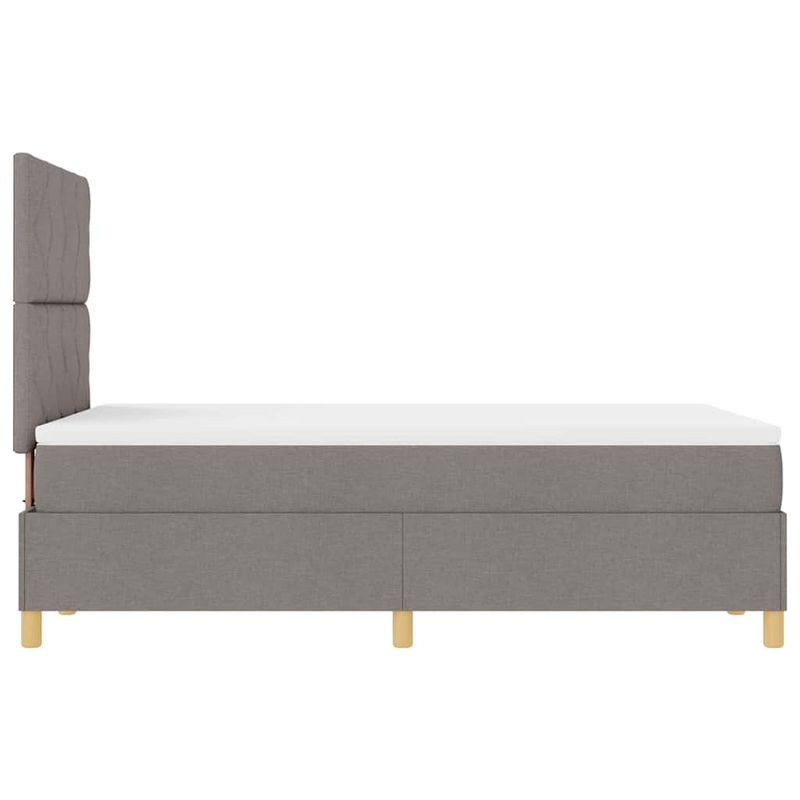 Casa si Gradina - Mobilier - Paturi si accesorii - Paturi - Pat cu suport de arcuri cu saltea si LED taupe 120x190 cm tesatura - Infinity.ro