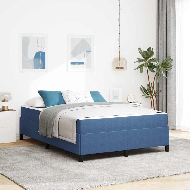 Casa si Gradina - Mobilier - Paturi si accesorii - Paturi - Cadru de pat Altele albastru 140 x 190 cm Tesatura de catifea - Infinity.ro