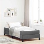 Casa si Gradina - Mobilier - Paturi si accesorii - Paturi - Pat cu arcuri Altele Gri inchis 90 x 190 cm tesatura - Infinity.ro