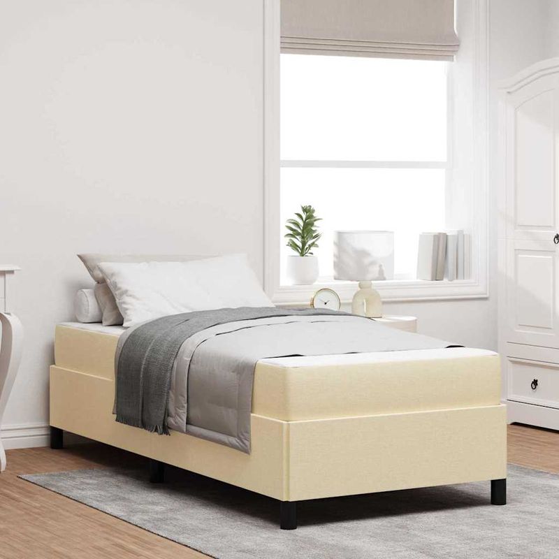 Casa si Gradina - Mobilier - Paturi si accesorii - Paturi - Pat cu arcuri Crema, Negru 90 x 200 cm - Infinity.ro