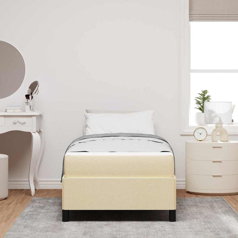 Casa si Gradina - Mobilier - Paturi si accesorii - Paturi - Pat cu arcuri Crema, Negru 90 x 200 cm - Infinity.ro