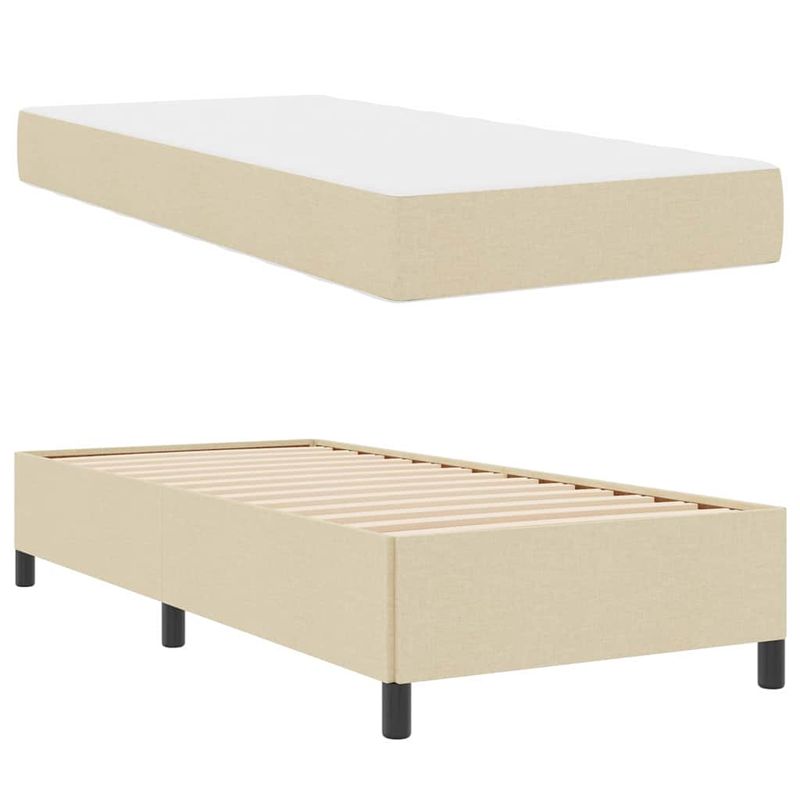 Casa si Gradina - Mobilier - Paturi si accesorii - Paturi - Pat cu arcuri Crema, Negru 90 x 200 cm - Infinity.ro