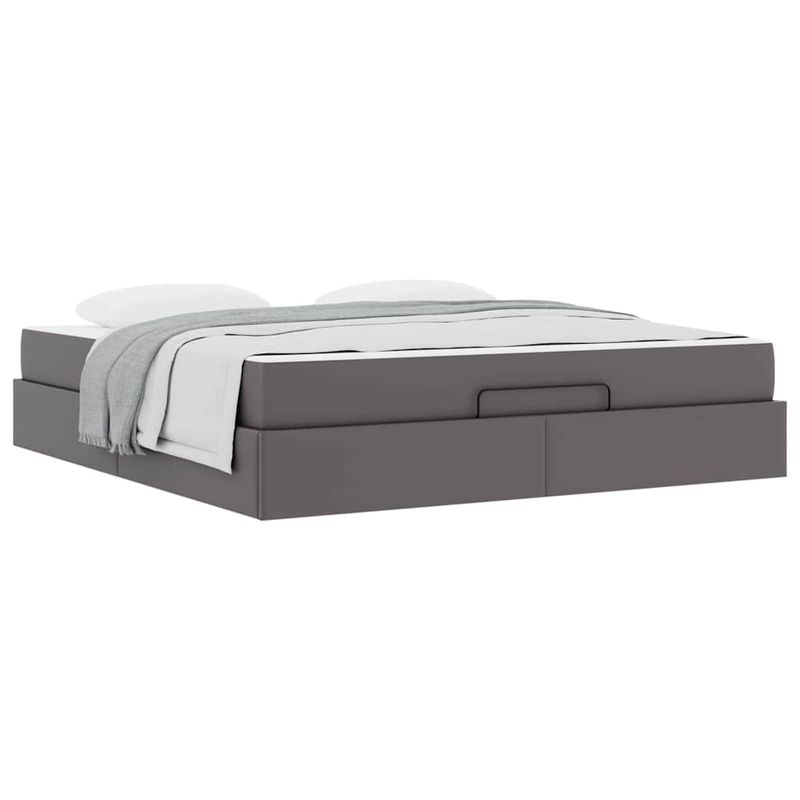 Casa si Gradina - Mobilier - Paturi si accesorii - Paturi - Cadru de pat cu saltea Gri 180 x 200 cm Piele artificiala - Infinity.ro