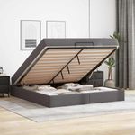 Casa si Gradina - Mobilier - Paturi si accesorii - Paturi - Cadru de pat cu saltea Gri 180 x 200 cm Piele artificiala - Infinity.ro