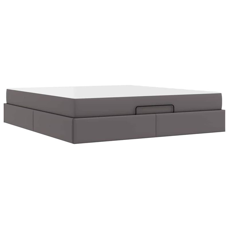 Casa si Gradina - Mobilier - Paturi si accesorii - Paturi - Cadru de pat cu saltea Gri 180 x 200 cm Piele artificiala - Infinity.ro