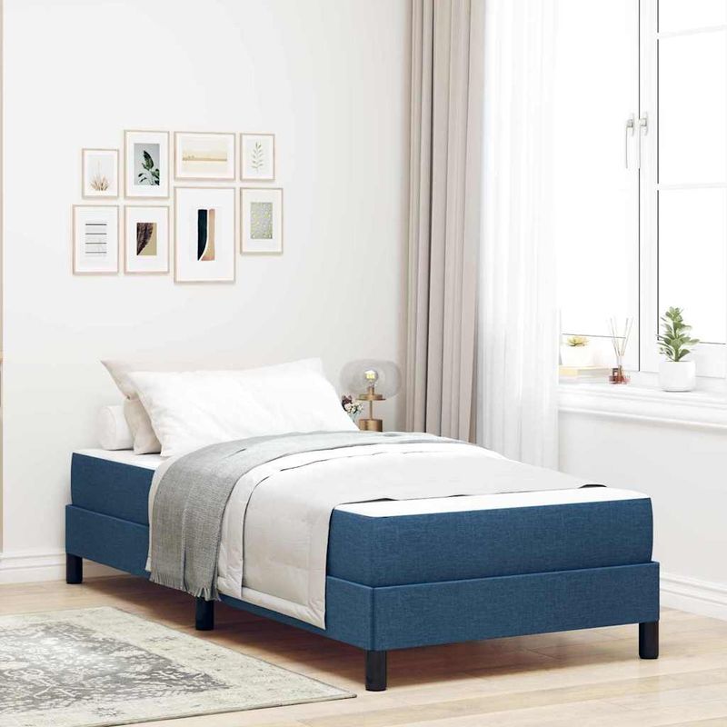 Casa si Gradina - Mobilier - Paturi si accesorii - Paturi - Pat cu arcuri Altele albastru 90 x 200 cm tesatura - Infinity.ro