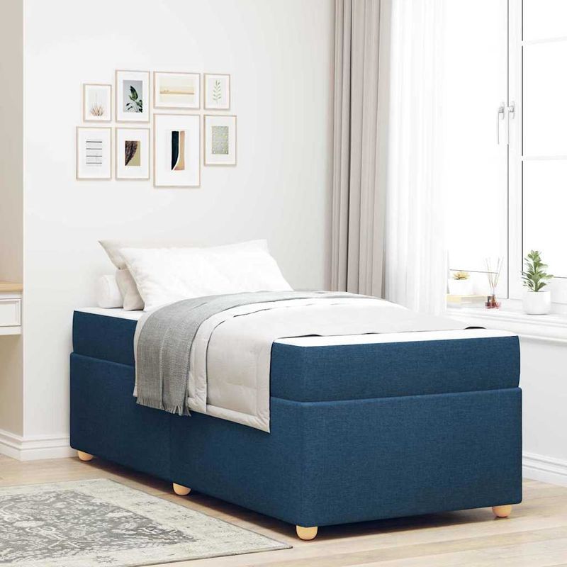 Casa si Gradina - Mobilier - Paturi si accesorii - Paturi - Cadru de pat Altele albastru 90 x 190 cm tesatura - Infinity.ro