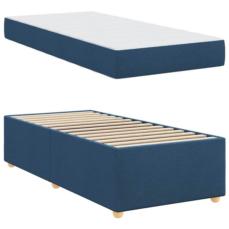 Casa si Gradina - Mobilier - Paturi si accesorii - Paturi - Cadru de pat Altele albastru 90 x 190 cm tesatura - Infinity.ro