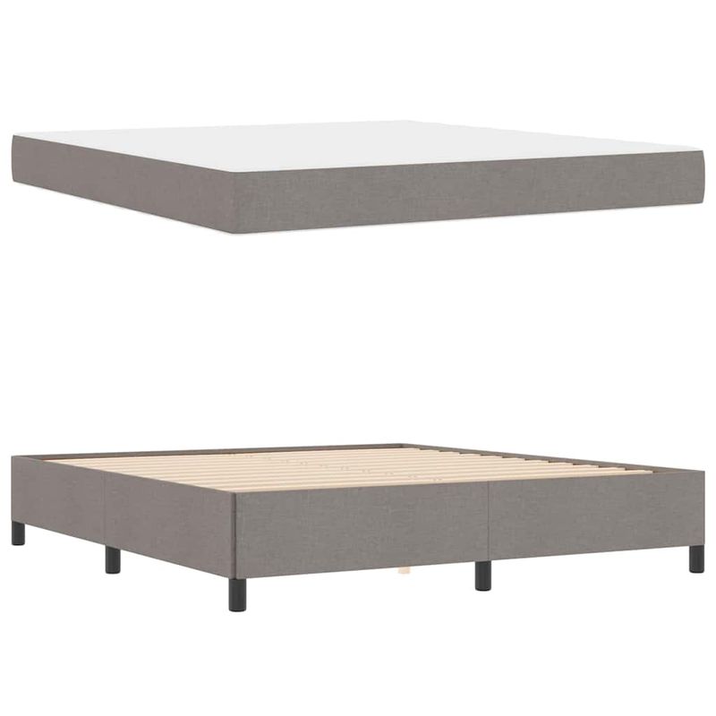 Casa si Gradina - Mobilier - Paturi si accesorii - Paturi - Pat cu arcuri Taupe, Negru 180 x 200 cm - Infinity.ro