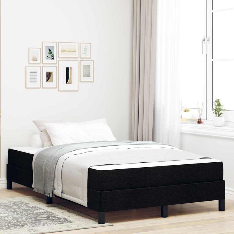 Casa si Gradina - Mobilier - Paturi si accesorii - Paturi - Pat cu arcuri Altele Negru 120 x 190 cm tesatura - Infinity.ro