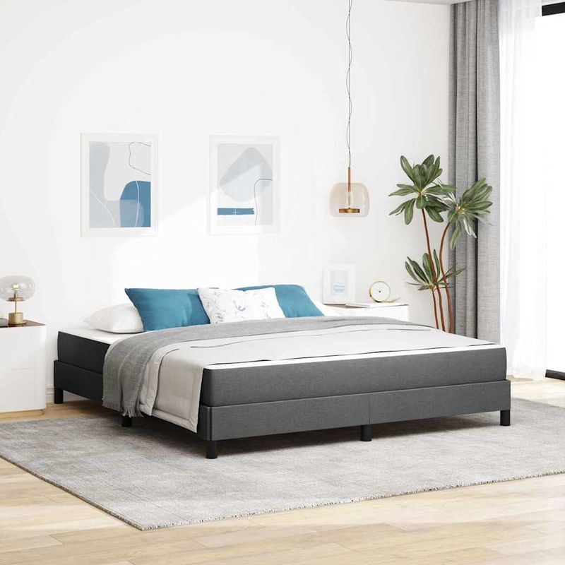 Casa si Gradina - Mobilier - Paturi si accesorii - Paturi - Pat cu arcuri Altele Gri inchis 180 x 200 cm tesatura - Infinity.ro