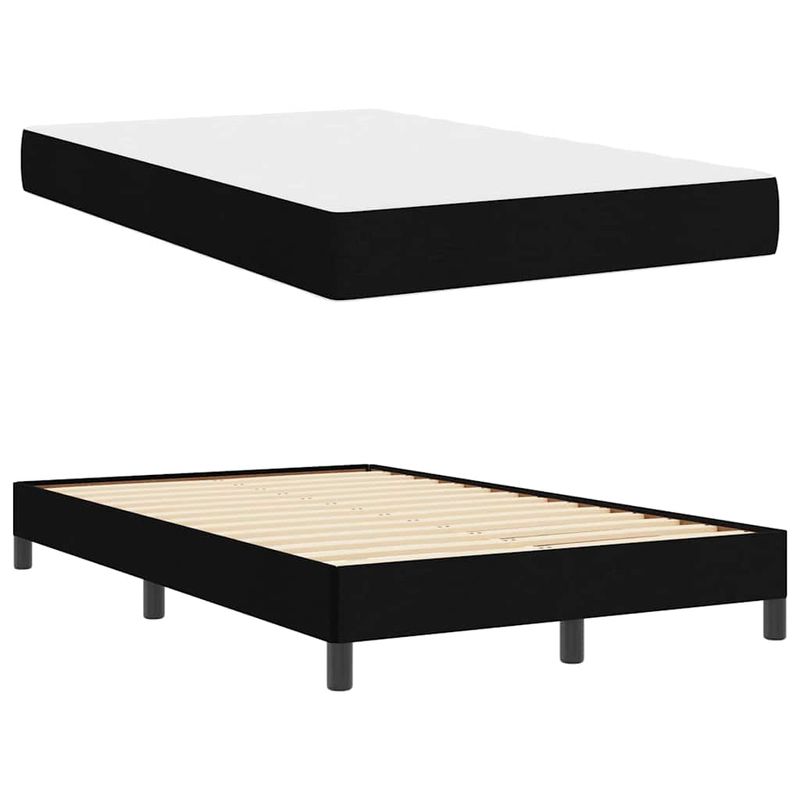 Casa si Gradina - Mobilier - Paturi si accesorii - Paturi - Pat cu arcuri Altele Negru 120 x 190 cm tesatura - Infinity.ro