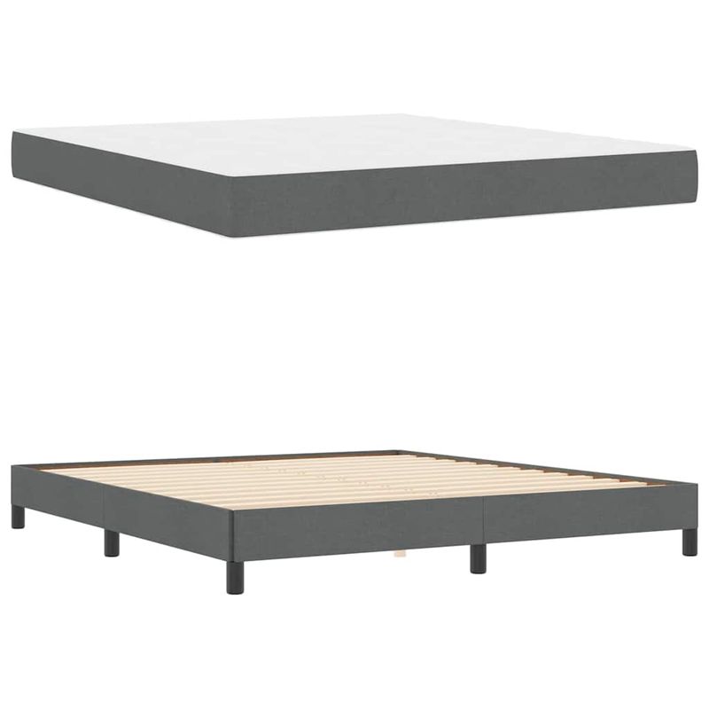 Casa si Gradina - Mobilier - Paturi si accesorii - Paturi - Pat cu arcuri Altele Gri inchis 180 x 200 cm tesatura - Infinity.ro