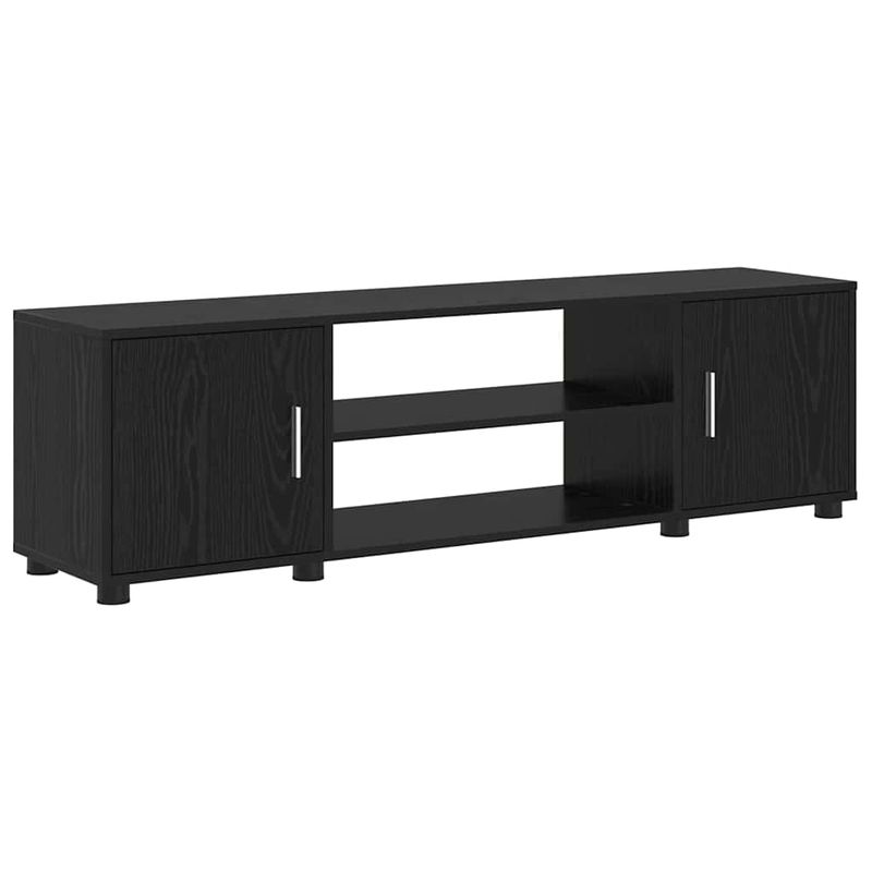 Casa si Gradina - Mobilier - Seturi de mobilier - Seturi living - Set de 4 piese pentru cabinet TV cu raft Pe perete 4 pcs Stejar negru - Infinity.ro