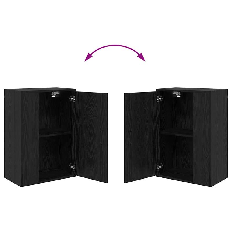 Casa si Gradina - Mobilier - Seturi de mobilier - Seturi living - Set de 4 piese pentru cabinet TV cu raft Pe perete 4 pcs Stejar negru - Infinity.ro