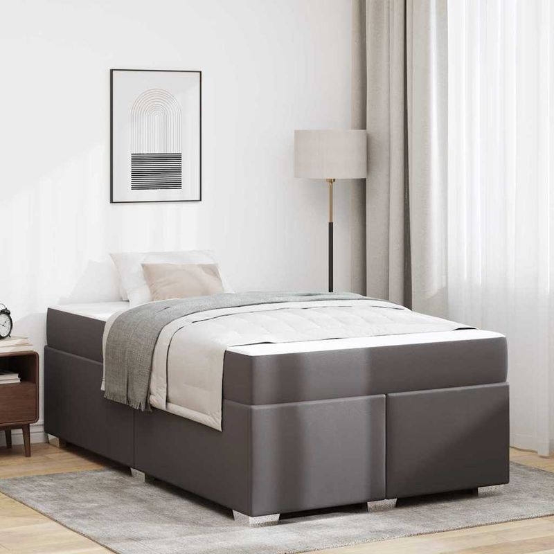 Casa si Gradina - Mobilier - Paturi si accesorii - Paturi - Cadru de pat Altele Gri 120 x 200 cm Piele artificiala - Infinity.ro