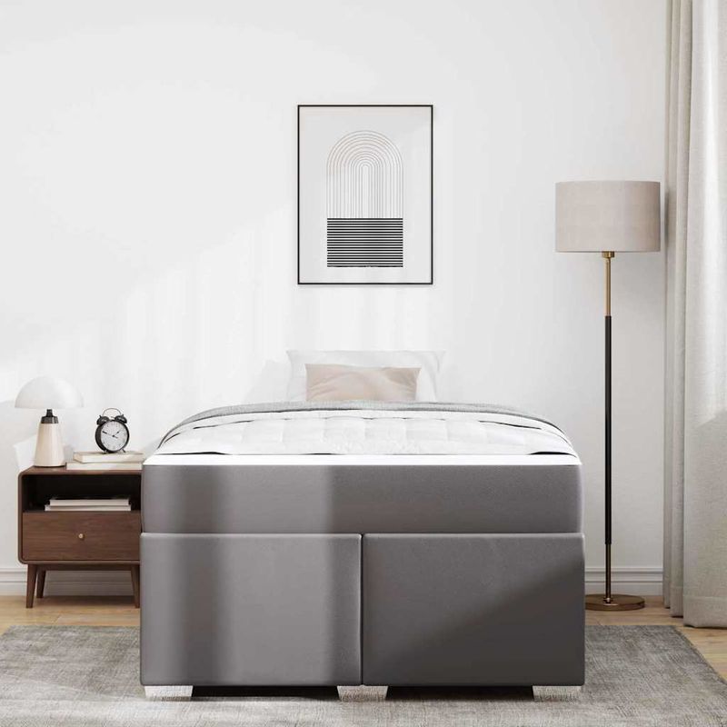 Casa si Gradina - Mobilier - Paturi si accesorii - Paturi - Cadru de pat Altele Gri 120 x 200 cm Piele artificiala - Infinity.ro