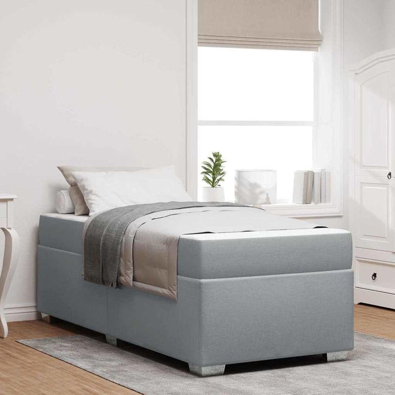 Casa si Gradina - Mobilier - Paturi si accesorii - Paturi - Cadru de pat Altele Gri deschis 100 x 200 cm tesatura - Infinity.ro