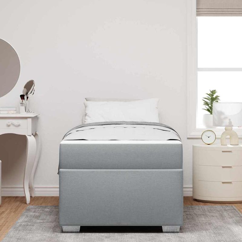 Casa si Gradina - Mobilier - Paturi si accesorii - Paturi - Cadru de pat Altele Gri deschis 100 x 200 cm tesatura - Infinity.ro
