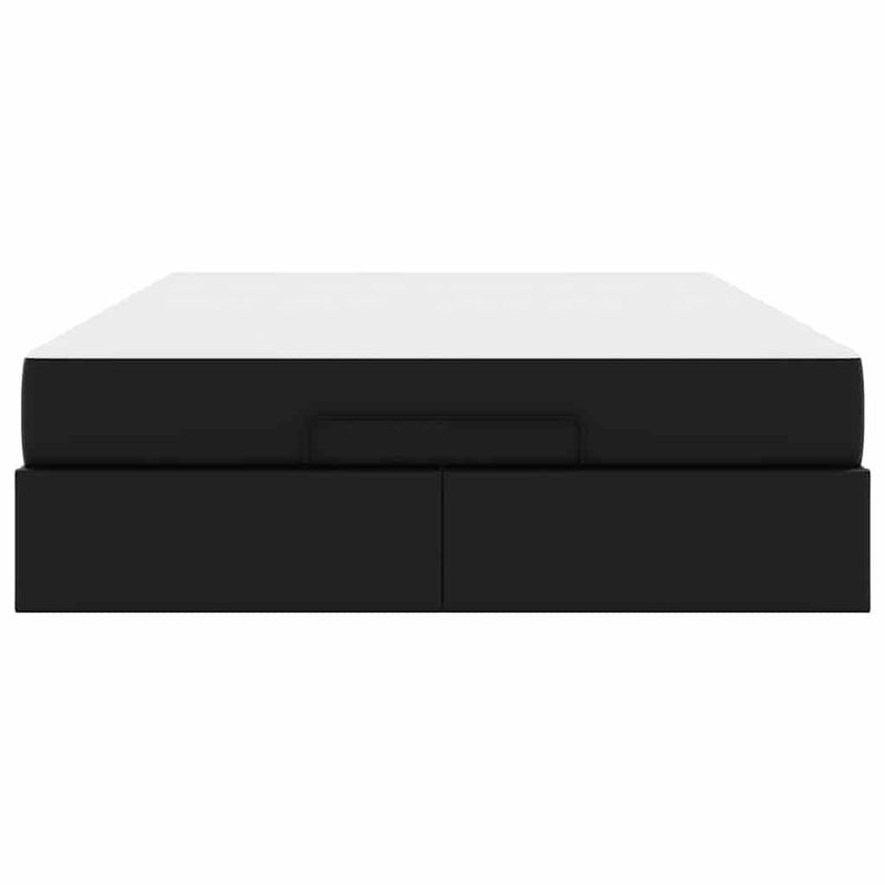 Casa si Gradina - Mobilier - Paturi si accesorii - Paturi - Cadru de pat cu saltea Negru 140 x 190 cm Piele artificiala - Infinity.ro