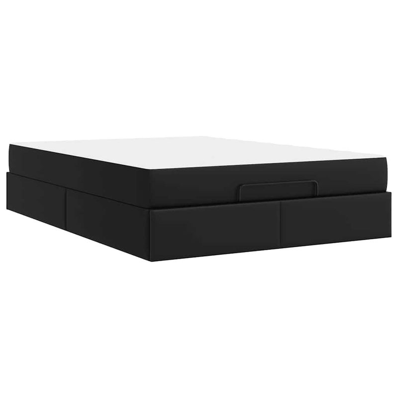Casa si Gradina - Mobilier - Paturi si accesorii - Paturi - Cadru de pat cu saltea Negru 140 x 190 cm Piele artificiala - Infinity.ro