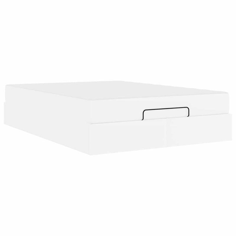 Casa si Gradina - Mobilier - Paturi si accesorii - Paturi - Cadru de pat cu saltea Alb pur 160 x 200 cm Piele artificiala - Infinity.ro