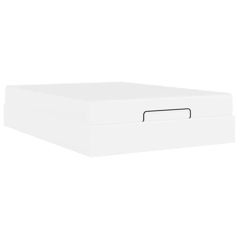 Casa si Gradina - Mobilier - Paturi si accesorii - Paturi - Cadru de pat cu saltea Alb pur 160 x 200 cm Piele artificiala - Infinity.ro