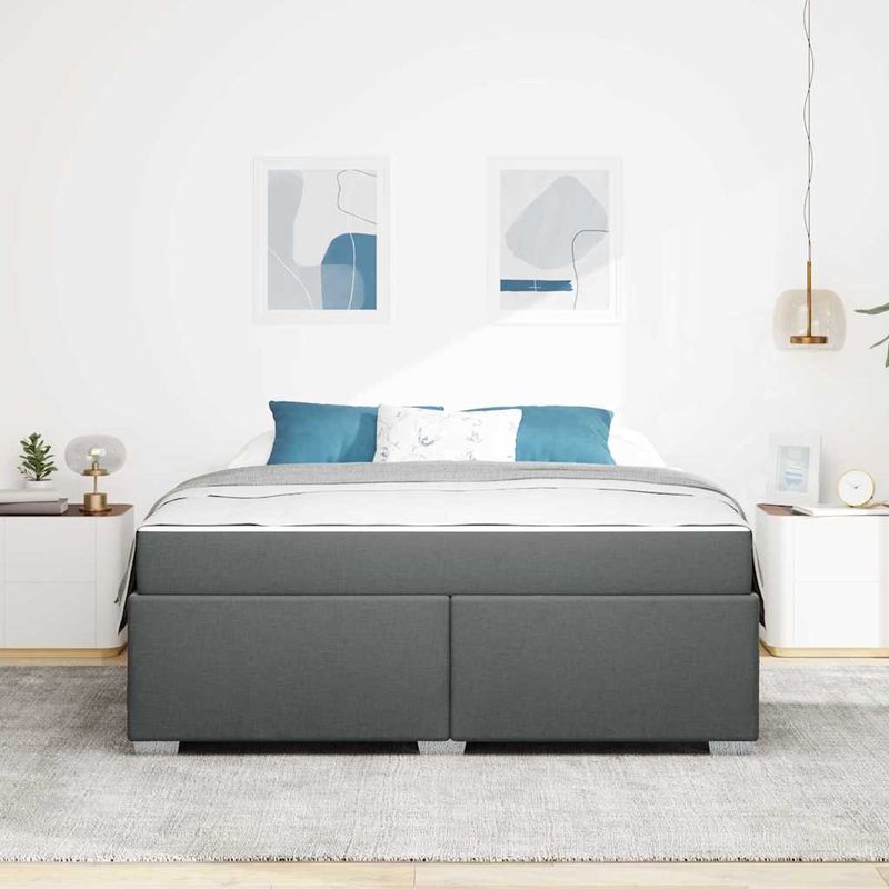Casa si Gradina - Mobilier - Paturi si accesorii - Paturi - Cadru de pat Altele Gri inchis 180 x 200 cm tesatura - Infinity.ro