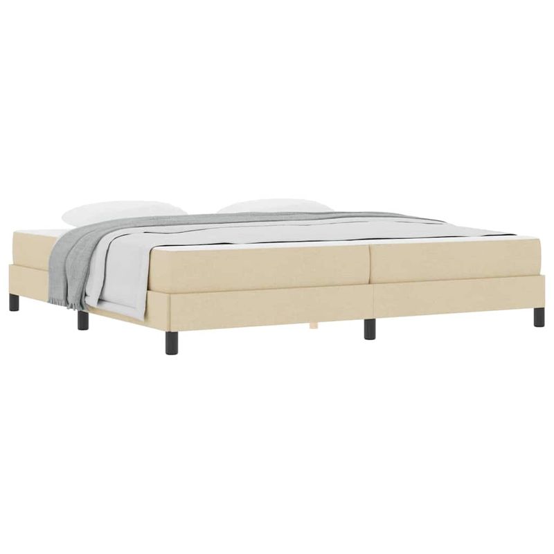 Casa si Gradina - Mobilier - Paturi si accesorii - Paturi - Pat cu arcuri Altele Crem 200 x 200 cm tesatura - Infinity.ro