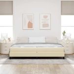 Casa si Gradina - Mobilier - Paturi si accesorii - Paturi - Pat cu arcuri Altele Crem 200 x 200 cm tesatura - Infinity.ro