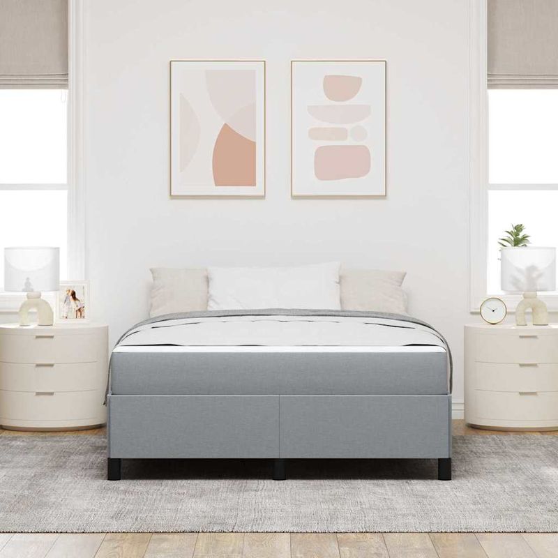 Casa si Gradina - Mobilier - Paturi si accesorii - Paturi - Pat cu arcuri Gri deschis, Negru 140 x 200 cm - Infinity.ro