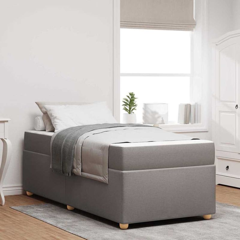 Casa si Gradina - Mobilier - Paturi si accesorii - Paturi - Cadru de pat cu saltea Altele Gri taupe 90 x 200 cm tesatura - Infinity.ro