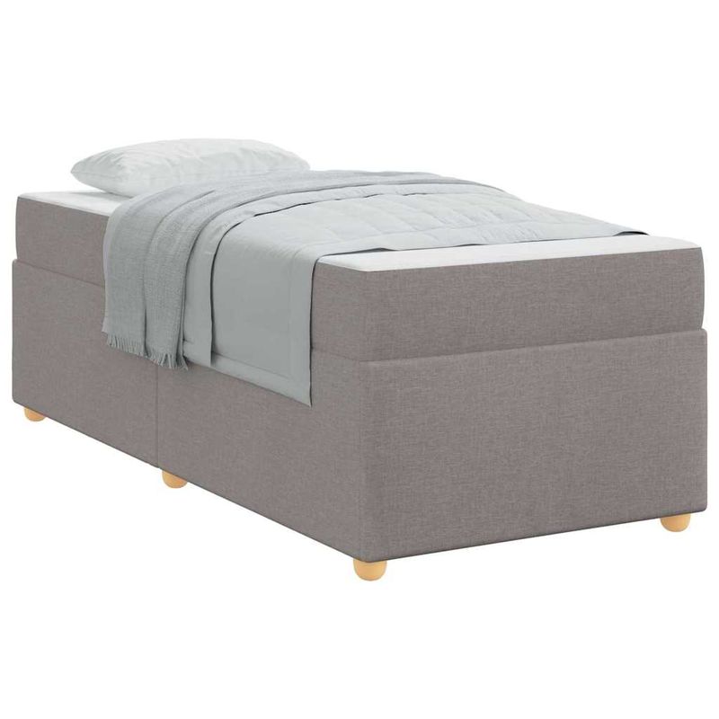 Casa si Gradina - Mobilier - Paturi si accesorii - Paturi - Cadru de pat cu saltea Altele Gri taupe 90 x 200 cm tesatura - Infinity.ro