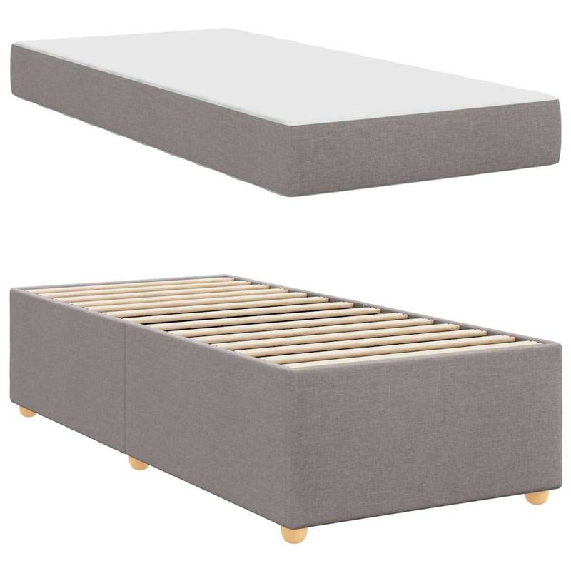 Casa si Gradina - Mobilier - Paturi si accesorii - Paturi - Cadru de pat cu saltea Altele Gri taupe 90 x 200 cm tesatura - Infinity.ro