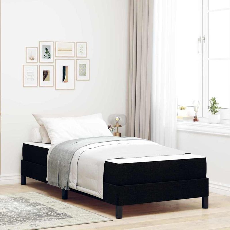 Casa si Gradina - Mobilier - Paturi si accesorii - Paturi - Pat cu arcuri Altele Negru 80 x 200 cm tesatura - Infinity.ro