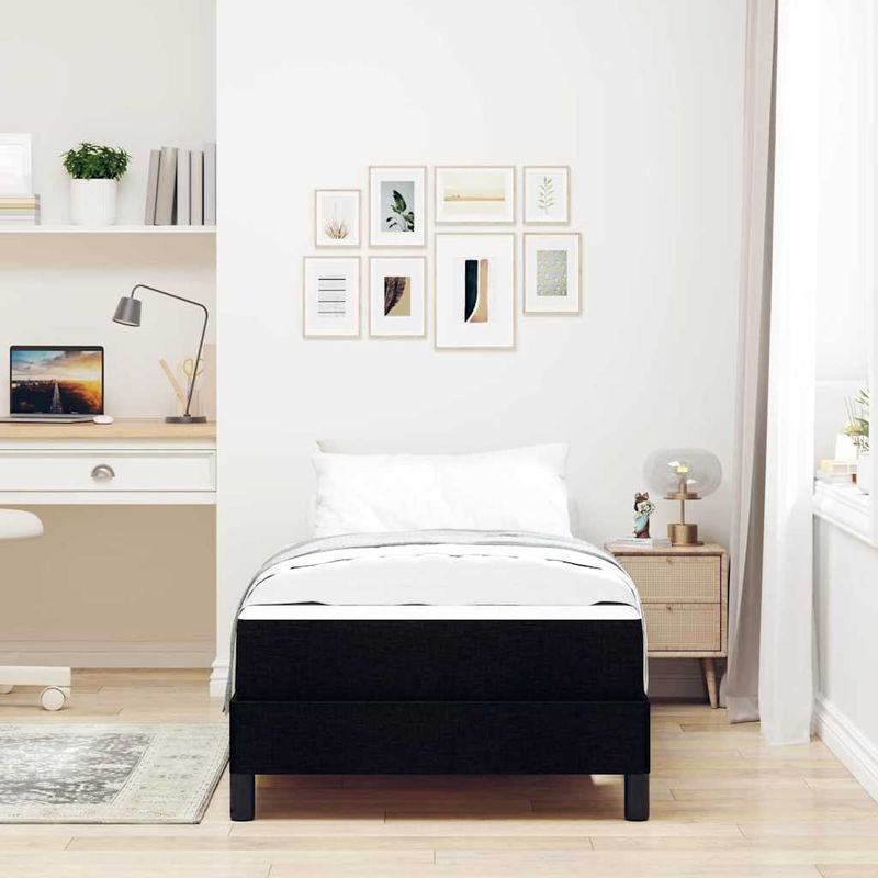 Casa si Gradina - Mobilier - Paturi si accesorii - Paturi - Pat cu arcuri Altele Negru 80 x 200 cm tesatura - Infinity.ro