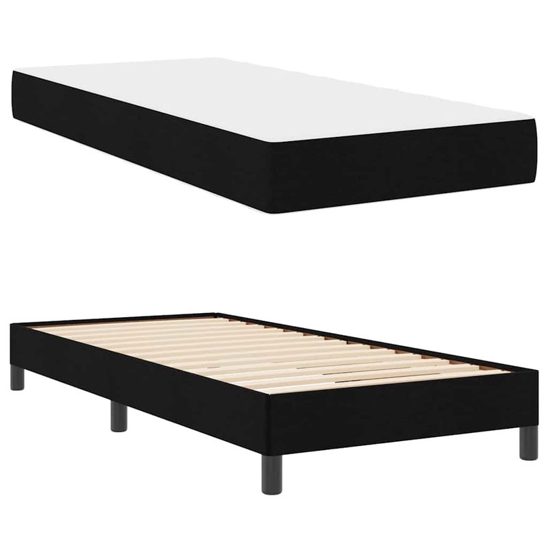 Casa si Gradina - Mobilier - Paturi si accesorii - Paturi - Pat cu arcuri Altele Negru 80 x 200 cm tesatura - Infinity.ro