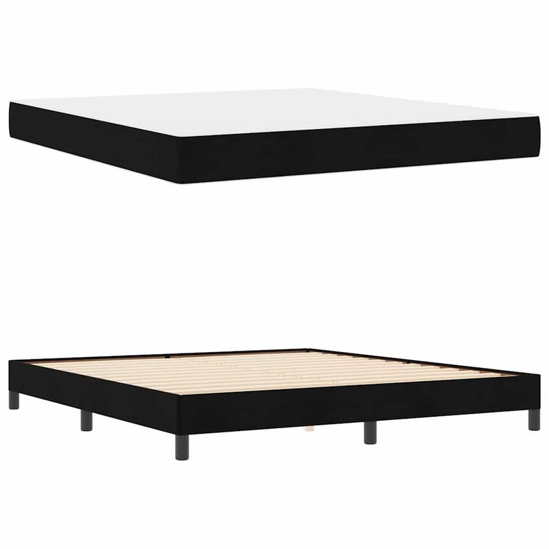 Casa si Gradina - Mobilier - Paturi si accesorii - Paturi - Pat cu arcuri Altele Negru 180 x 200 cm tesatura - Infinity.ro