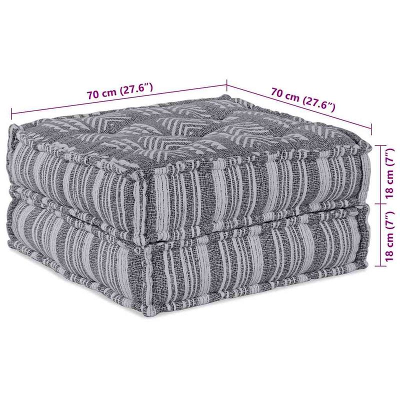 Casa si Gradina - Gradina si terasa - Mobilier exterior - Canapele si fotolii gradina - Fotoliu puf modular, gri, 70x70x36 cm, textil - Infinity.ro