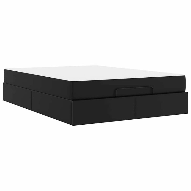Casa si Gradina - Mobilier - Paturi si accesorii - Paturi - Cadru de pat cu saltea Negru 140 x 200 cm Piele artificiala - Infinity.ro
