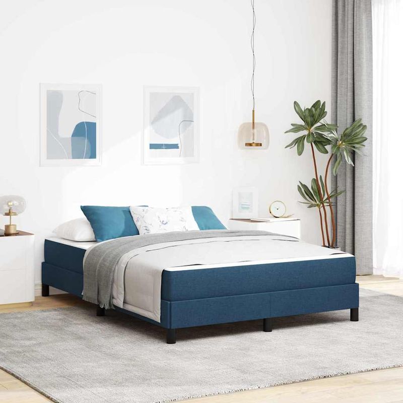 Casa si Gradina - Mobilier - Paturi si accesorii - Paturi - Pat cu arcuri Altele albastru 160 x 200 cm tesatura - Infinity.ro