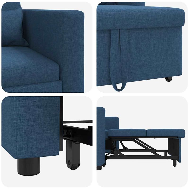 Casa si Gradina - Mobilier - Scaune si fotolii - Fotolii - Fotoliu Pat 3 In 1 Convertible Albastru Tesatura - Infinity.ro