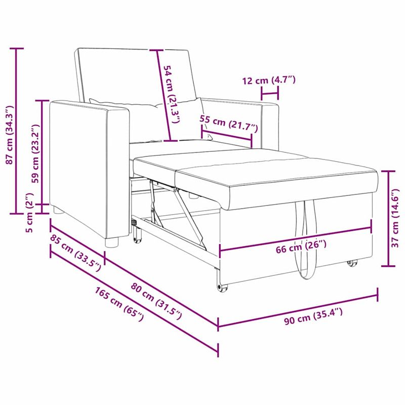 Casa si Gradina - Mobilier - Scaune si fotolii - Fotolii - Fotoliu Pat 3 In 1 Convertible Albastru Tesatura - Infinity.ro